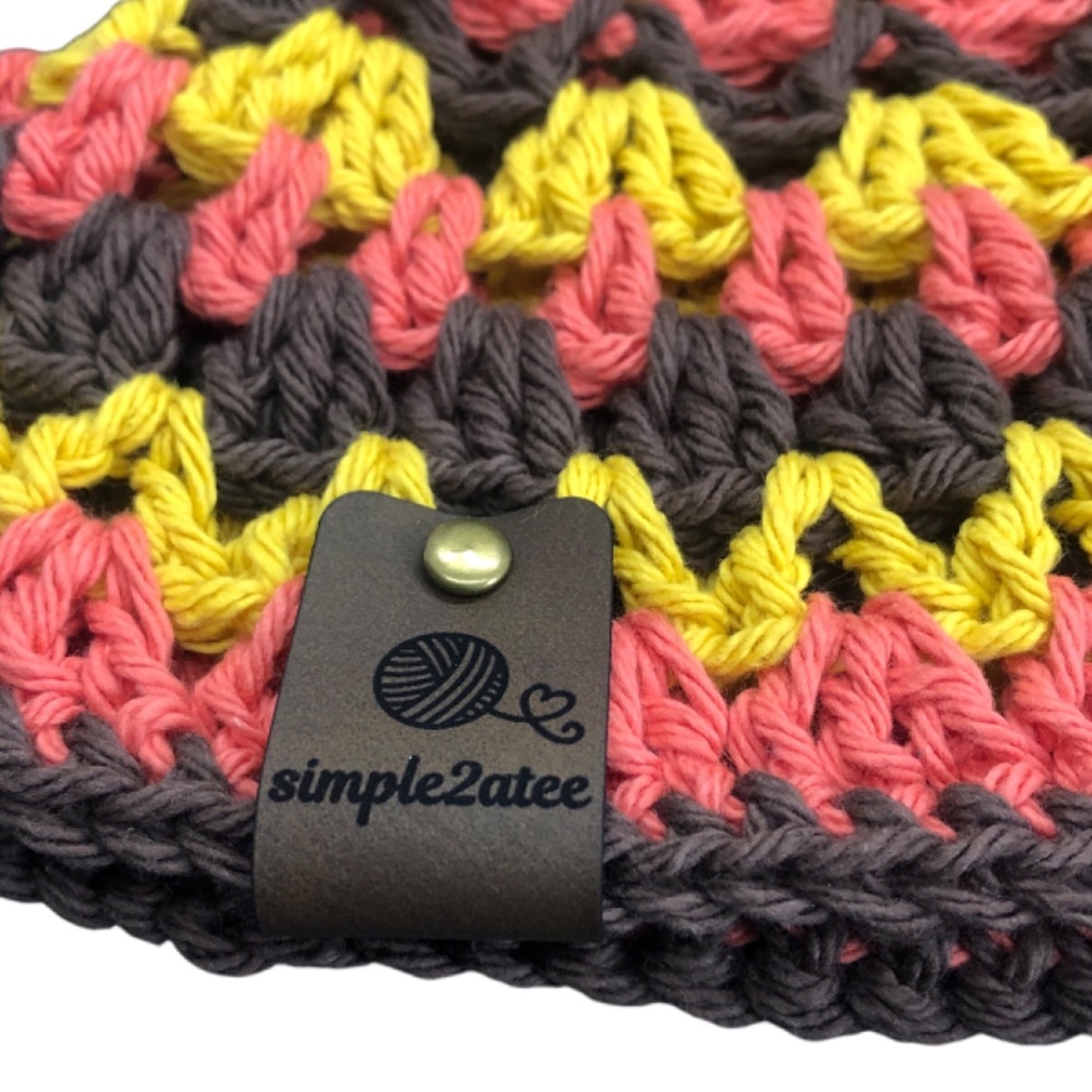 Crochet Bucket Hat | Fall Festival -Brown, Coral, Mustard - Picture 9 of 15
